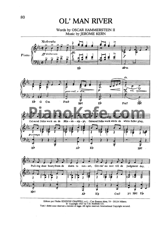 Ноты Frank Sinatra - Ol' man river - PianoKafe.com