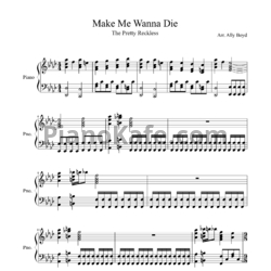 Make me die. Make me wanna die Ноты. "Make me wanna die" Ноты для пианино. Ноты i wanna die. Miss wanna die Ноты.