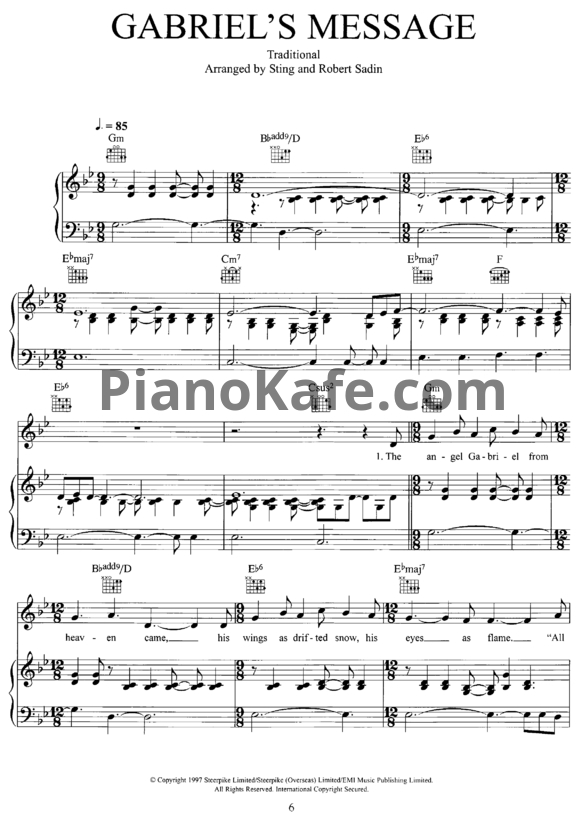 Ноты Sting - If on a winter's night (Книга нот) - PianoKafe.com
