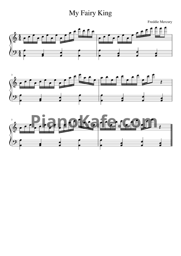 Ноты Queen - My fairy king - PianoKafe.com