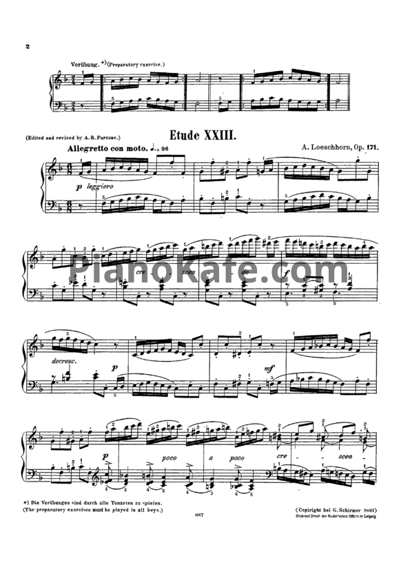 Ноты Альберт Лешгорн - Этюды (Соч. 171) - PianoKafe.com