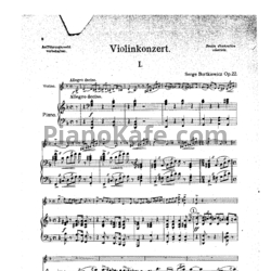 Ноты С. Борткевич - Скрипичный концерт (Op. 22) - предпросмотр