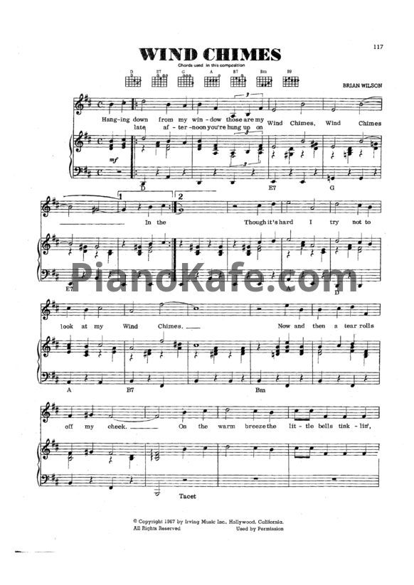 Ноты The Beach Boys - Wind chimes - PianoKafe.com