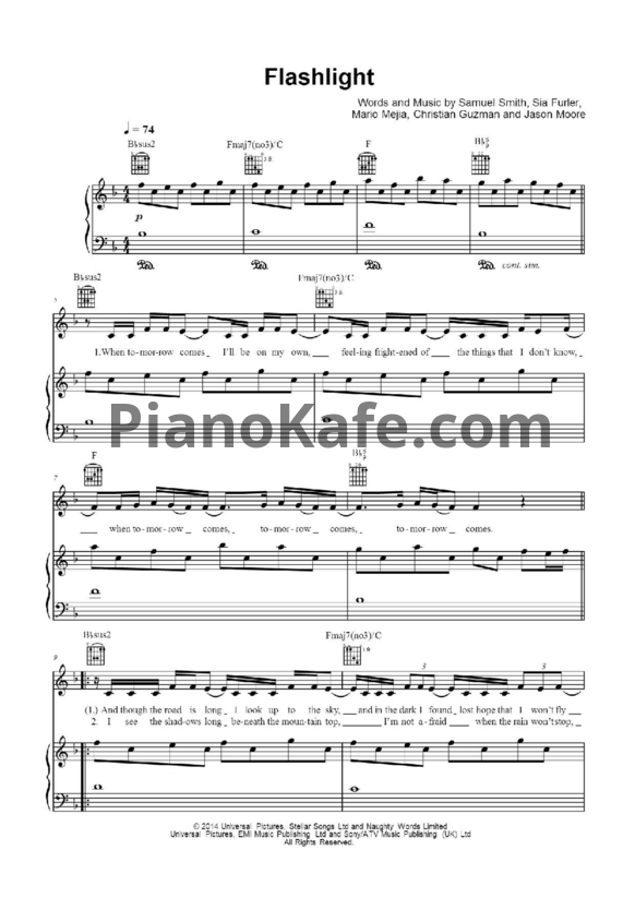 Ноты Jessie J - Flashlight - PianoKafe.com