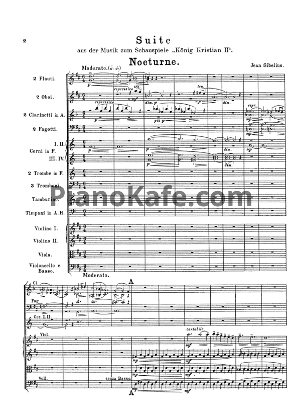 Ноты Ян Сибелиус - Король Кристиан II (Op. 27, партитура) - PianoKafe.com