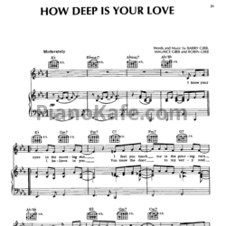 Ноты Bee Gees - How deep is your love (Версия 2) - предпросмотр