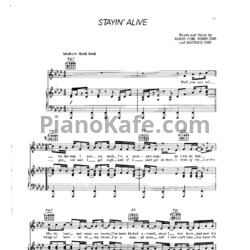 Ноты Bee Gees - Stayin' alive - предпросмотр
