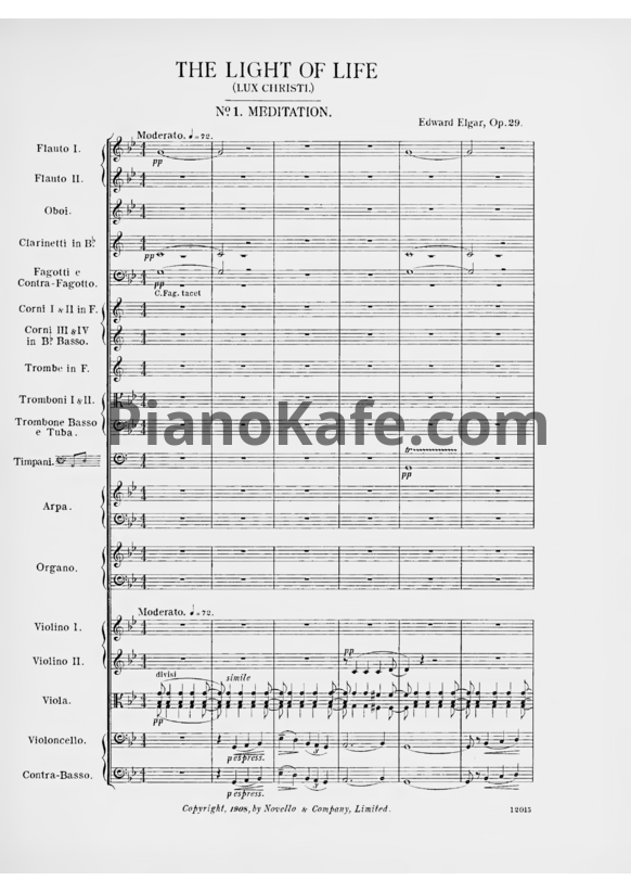 Ноты Эдуард Элгар - Свет жизни (Op. 29, Партитура) - PianoKafe.com