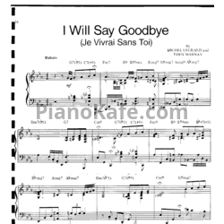 Ноты Bill Evans - I will say goodbye (Je vivrai sans toi) - предпросмотр