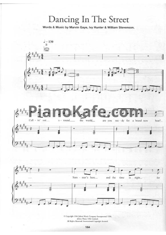 Ноты David Bowie - Dancing in the street - PianoKafe.com