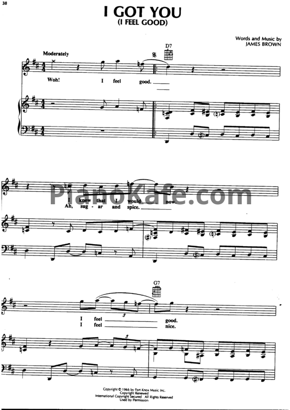 Ноты James Brown - I feel good - PianoKafe.com