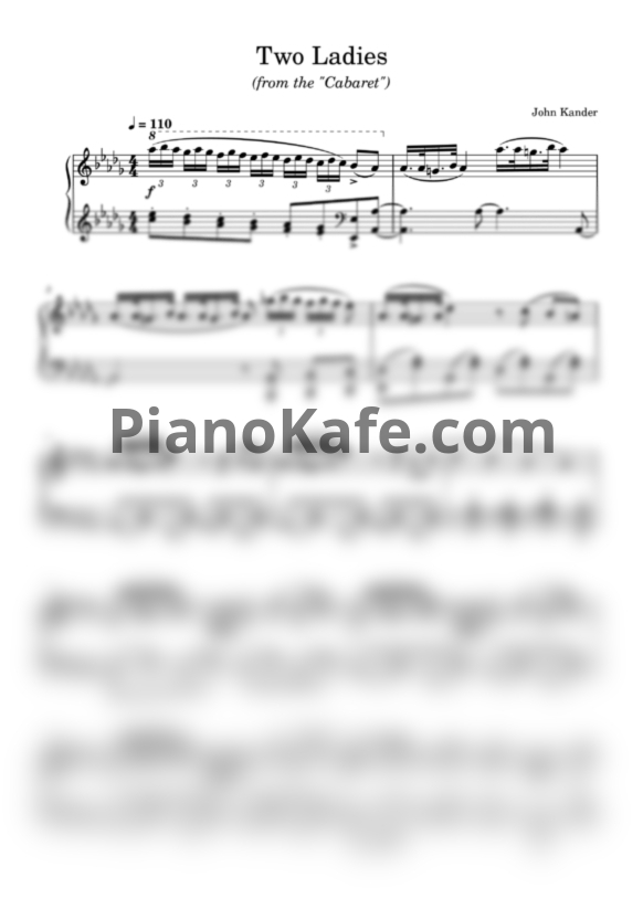 Ноты John Kander - Two Ladies (Cabaret) - PianoKafe.com