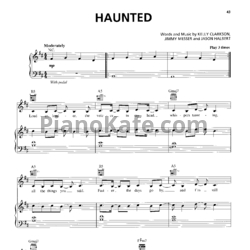 Ноты Kelly Clarkson - Haunted - предпросмотр