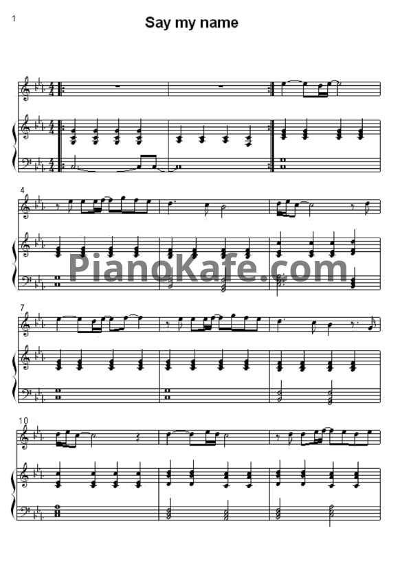 Ноты Within Temptation - Say my name - PianoKafe.com