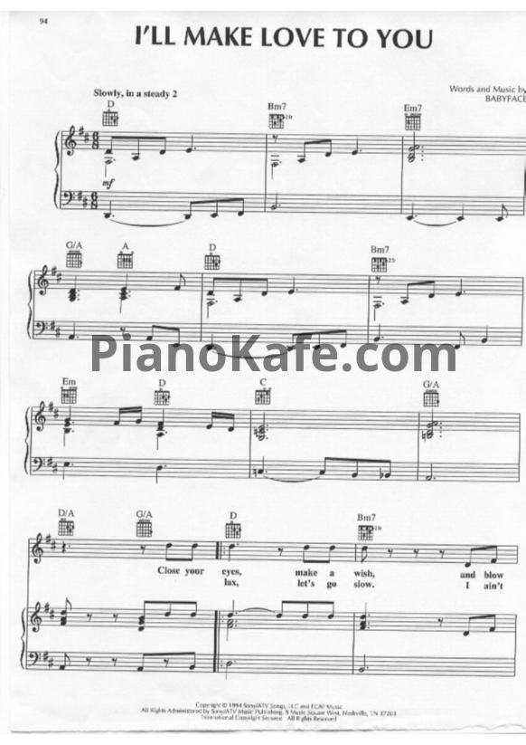 Ноты Boyz II Men - I'll make love to you - PianoKafe.com