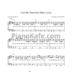 Ноты Miley Cyrus - Can't be tamed - предпросмотр