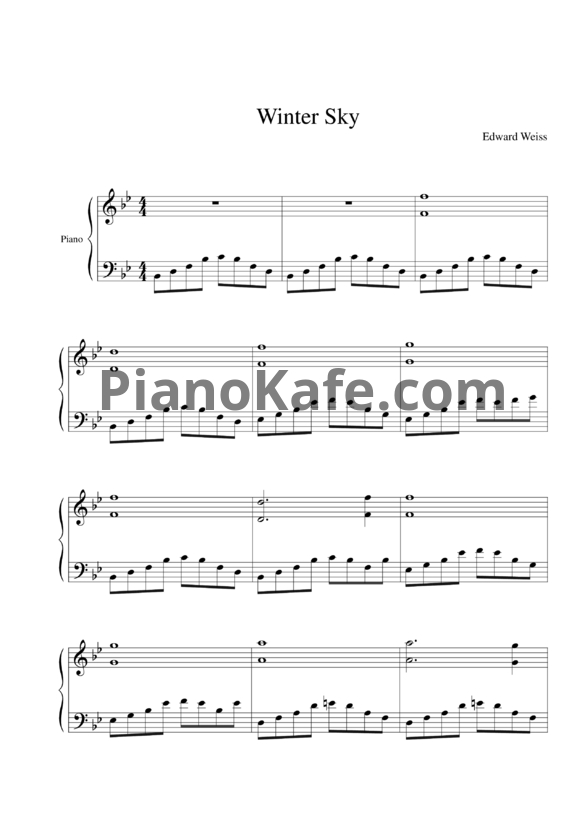 Ноты Edward Weiss - Winter sky - PianoKafe.com