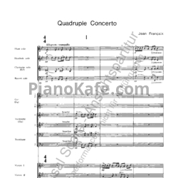 Ноты Жан Франсе - Концерт для флейты, гобоя, кларнета и фагота с оркестром (Партитура) - предпросмотр