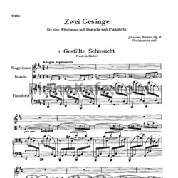 Ноты И. Брамс - Два напева (Op. 91) - предпросмотр