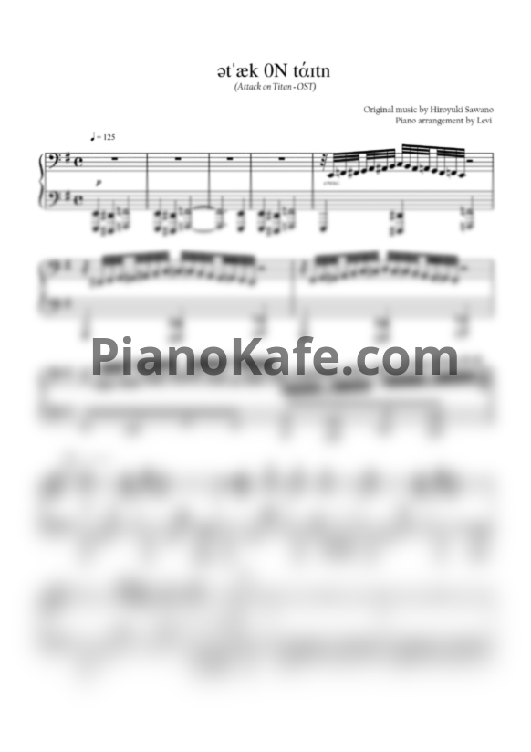 Ноты Hiroyuki Sawano - ətˈæk 0N tάɪtn - PianoKafe.com