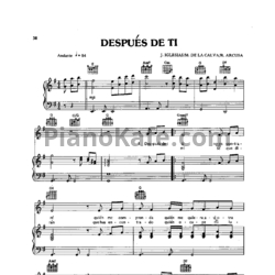 Ноты Julio Iglesias - Despues de ti - предпросмотр