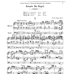 Ноты Эдуард Элгар - Соната для органа №1 соль мажор (Op. 28) - предпросмотр