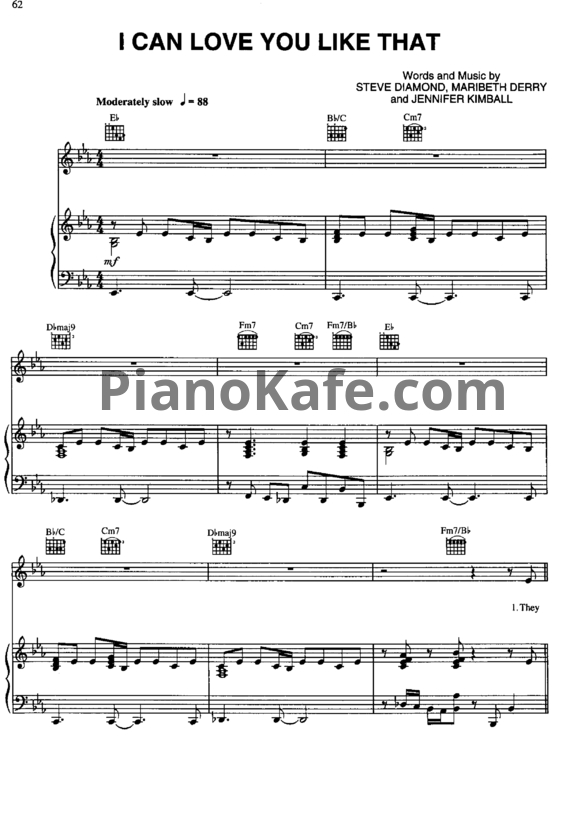 Ноты All 4 One - I can love you like that - PianoKafe.com