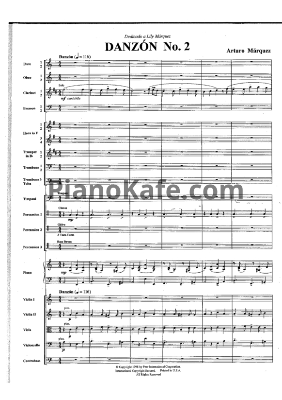 Ноты Артуро Маркес - Танец №2 для оркестра (Партитура) - PianoKafe.com