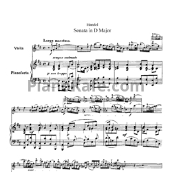 Ноты Георг Гендель - Соната ре мажор - предпросмотр