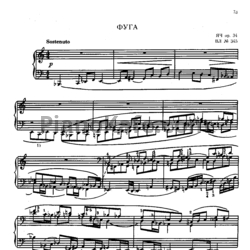 Ноты М. К. Чюрлёнис - Фуга (Op. 34) - предпросмотр