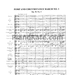 Ноты Эдуард Элгар - Помпезный и церемониальный марши №3 (Op. 39, Партитура) - предпросмотр