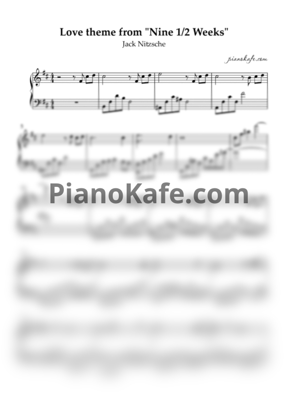 Ноты Jack Nitzsche - Love theme from "Nine 1/2 Weeks" - PianoKafe.com