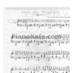 Ноты Principe Kalender - Vals del recuerdo (Op. 9 №1) - предпросмотр