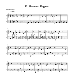 Ноты Ed Sheeran - Happier - предпросмотр