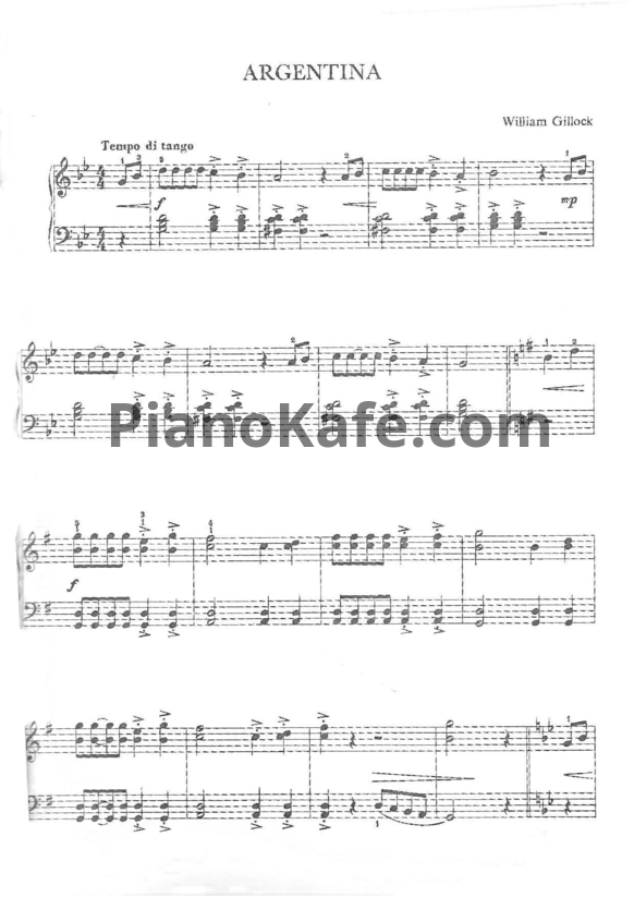 Ноты William Gillock - Argentina - PianoKafe.com