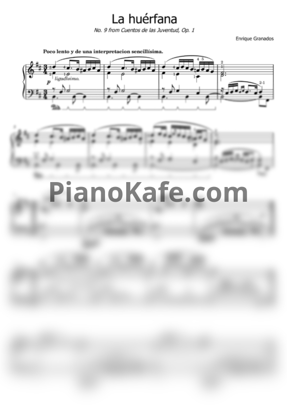 Ноты Энрике Гранадос - La Huerfana - PianoKafe.com