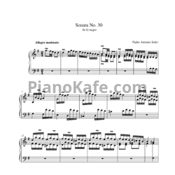 Ноты Antonio Soler - Sonata No. 30 in G major - предпросмотр
