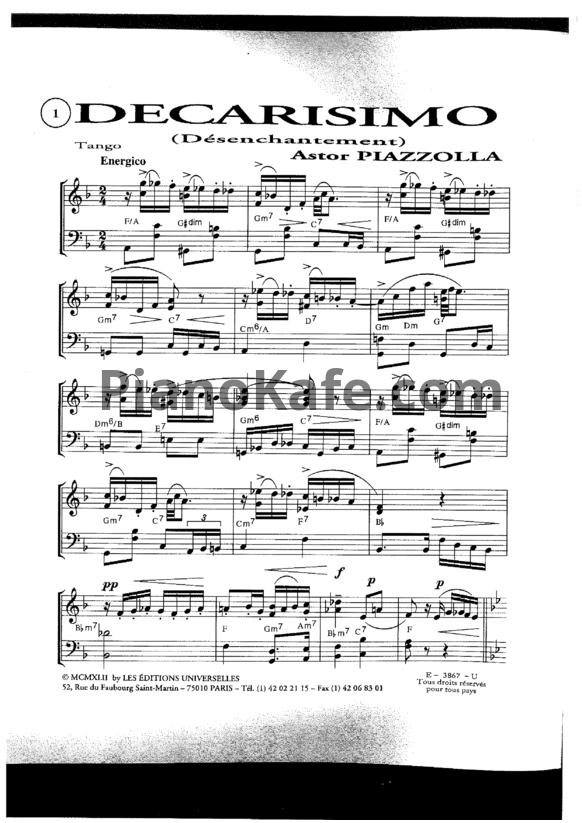 Ноты Astor Piazzolla - Album №2 (Книга нот) - PianoKafe.com