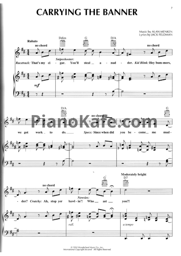 Ноты Alan Menken - Newsies (Книга нот) - PianoKafe.com