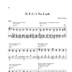 Ноты Bill Evans - N.Y.C.'s no lark - предпросмотр
