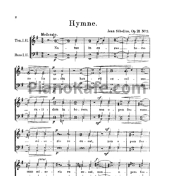 Ноты Ян Сибелиус - Гимн (Op. 21, №2) - предпросмотр