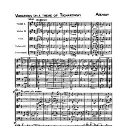 Ноты Антон Аренский - Вариации на тему Чайковского для оркестра (Партитура. Op. 35A) - предпросмотр