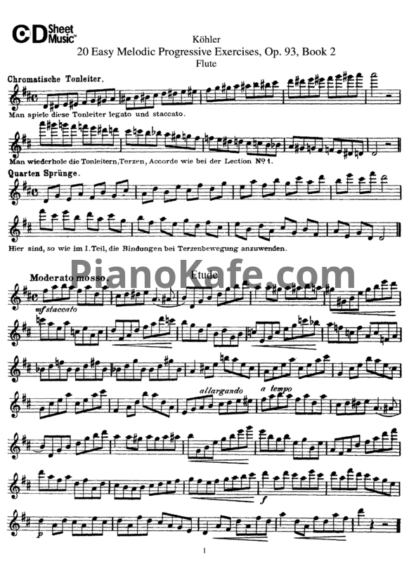 Ноты Эрнест Кёлер - 20 easy melodic progressive exercises (Op. 93, Book 2) - PianoKafe.com
