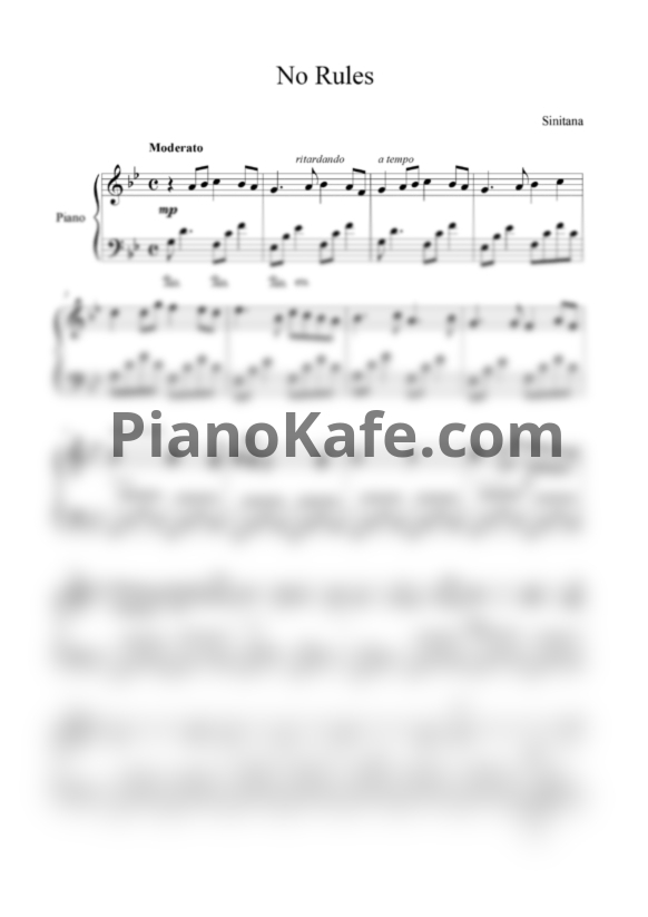 Ноты Sinitana - No rules - PianoKafe.com