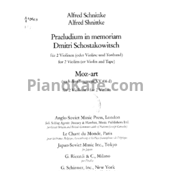 Ноты Альфред Шнитке - "Moz-Art" для двух скрипок (Op. 111) - предпросмотр