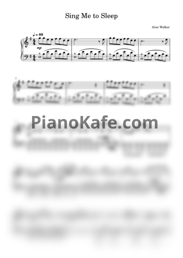 Ноты Alan Walker - Sing me to sleep (Alex Page cover) - PianoKafe.com