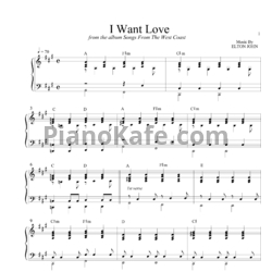 Ноты Elton John - I want love - предпросмотр