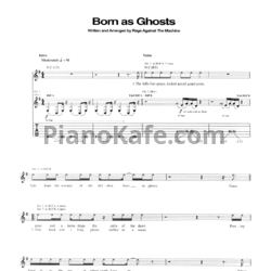 Ноты Rage Against the Machine - Born as ghosts - предпросмотр