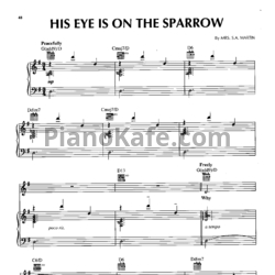 Ноты Whitney Houston - His eyes is on the sparrow - предпросмотр