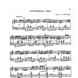 Ноты А. Виллолдо - Аргентинское танго (Переложение для аккордеона, баяна) - предпросмотр
